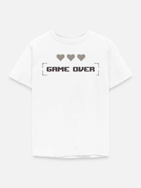 Game Over - Spiel vorbei - Kinder T-Shirt - Weiß