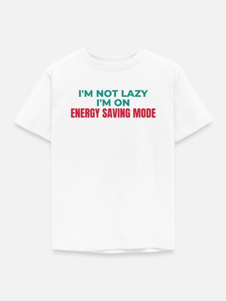Energiesparmodus nicht faul - Kinder T-Shirt - Weiß