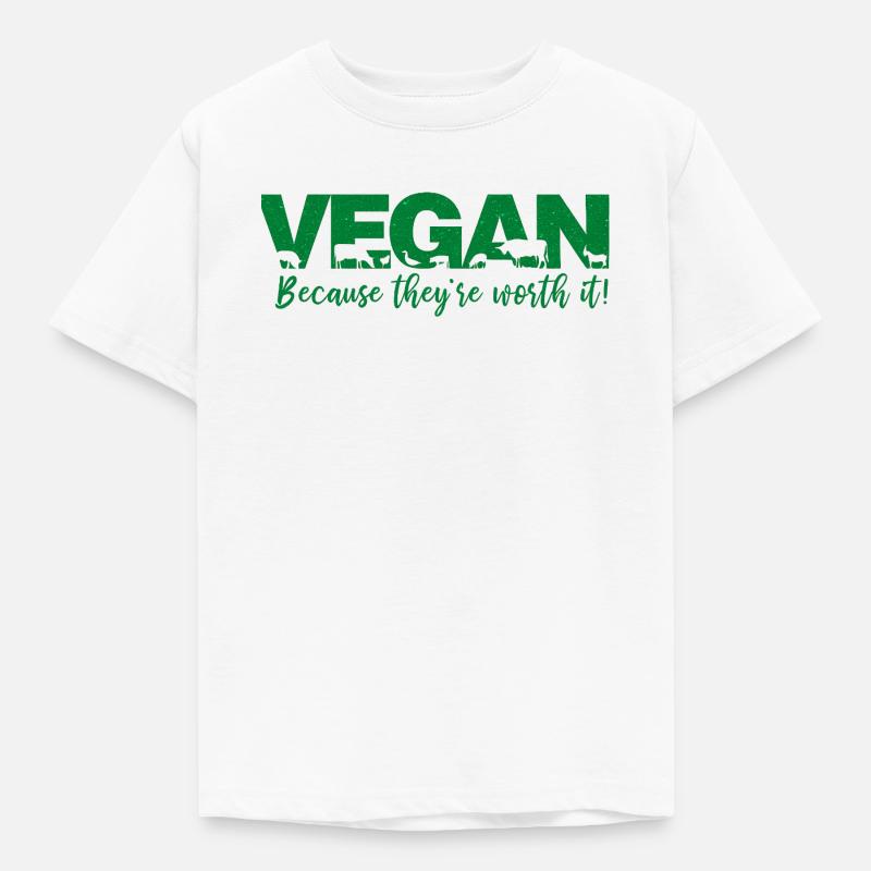 Vegan  weil sie es wert sind - Kinder T-Shirt - Weiß