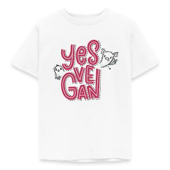 Yes, vegan! - Kinder T-Shirt - Weiß - Vorne - AI Model Kid Male (0cm)
