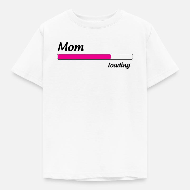 Mama lädt... Bitte warten - Werdende Mutter - Kinder T-Shirt - Weiß
