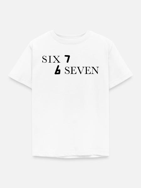 Six Seven 67 Meme Sechs Sieben - Kinder T-Shirt - Weiß