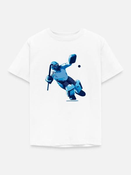 Torwart blau - Kinder T-Shirt - Weiß