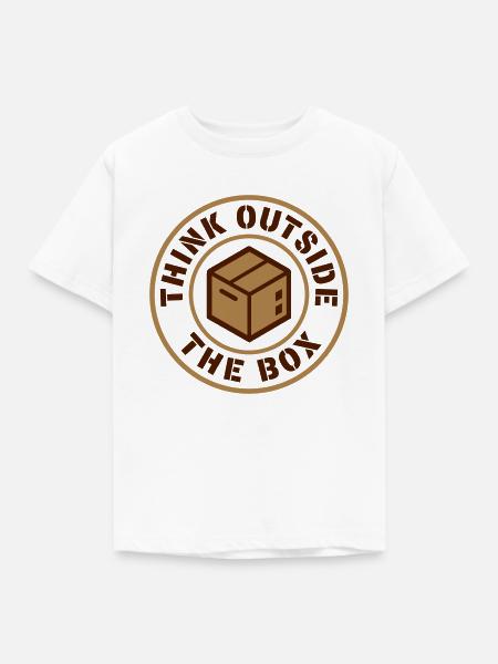 Think outside the Box - Kinder T-Shirt - Weiß