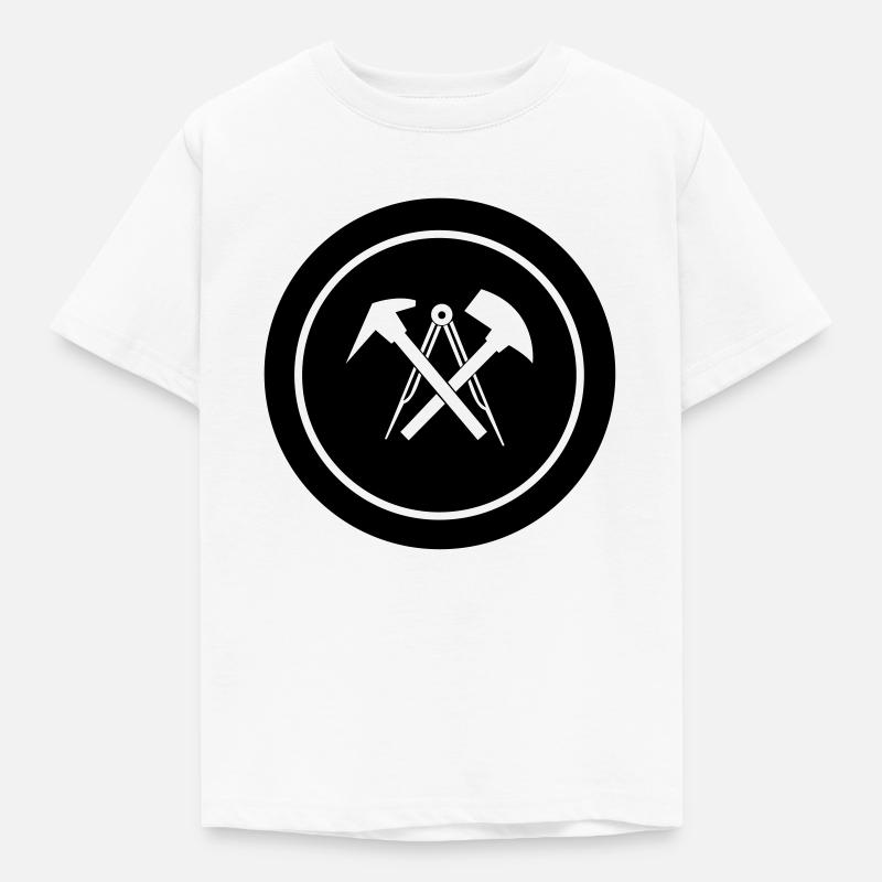 dachdecker_symbol_01 - Kinder T-Shirt - Weiß
