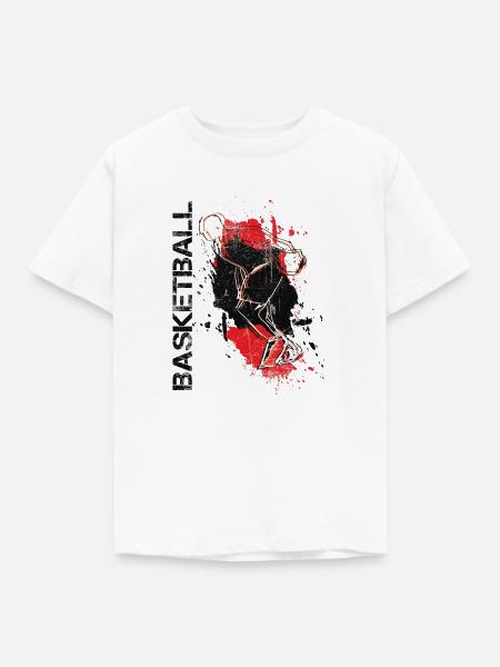 Basketball - Kinder T-Shirt - Weiß