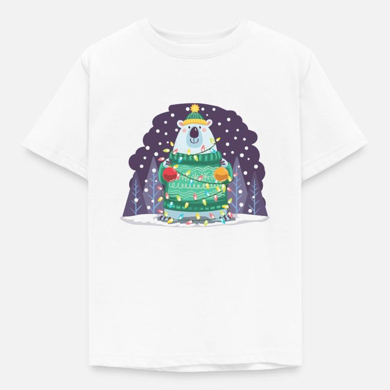 Christmas polar bear. - Kids' T-Shirt - white