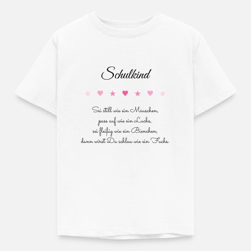 Schulkind Geschenk Mädchen - Kinder T-Shirt - Weiß