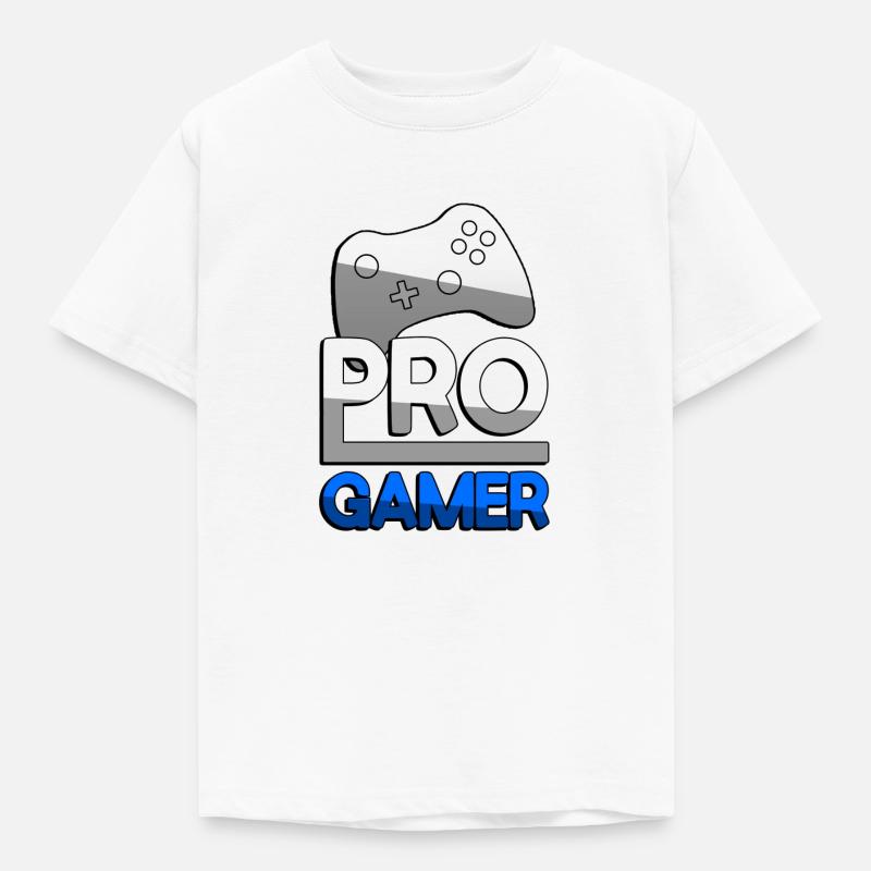 PRO GAMER (Blau) + Controller - Gaming - Kinder T-Shirt - Weiß