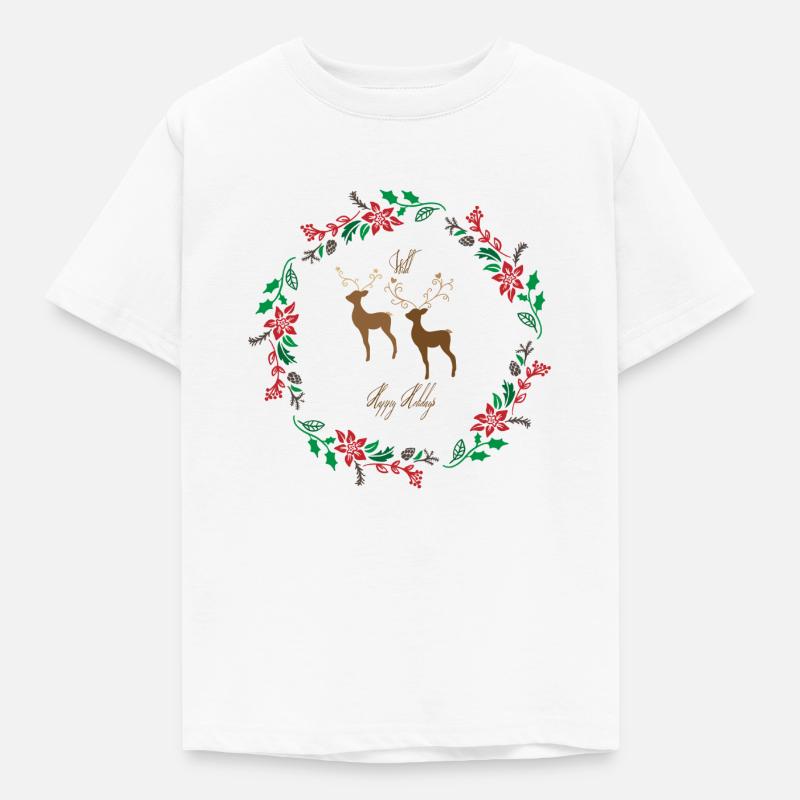 Joyeuses Fêtes sauvages - T-shirt Enfant - blanc