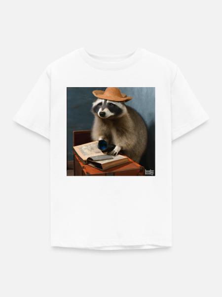 lookylooky Racoon - Kinder T-Shirt - Weiß