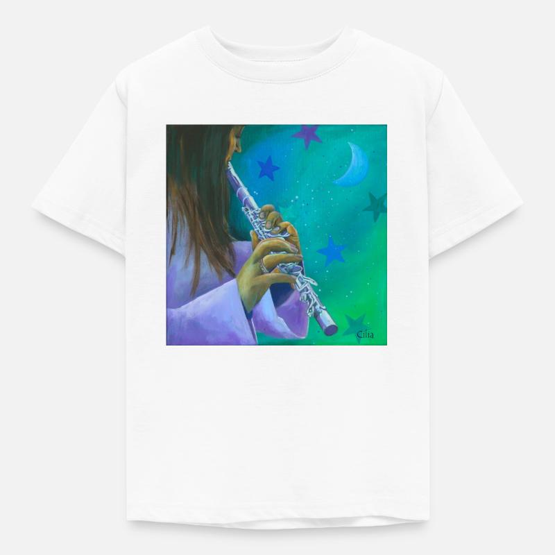 Querflöte - Kinder T-Shirt - Weiß
