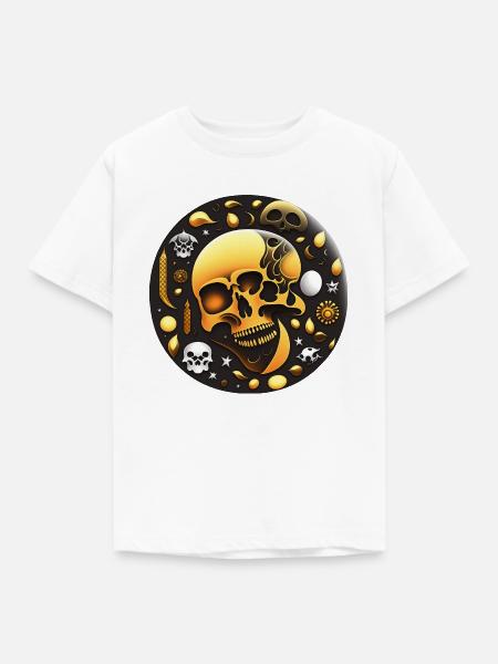 Totenkopf Kunst - Kinder T-Shirt - Weiß