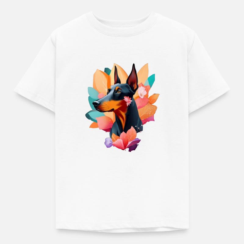 Dobermann - Kinder T-Shirt - Weiß