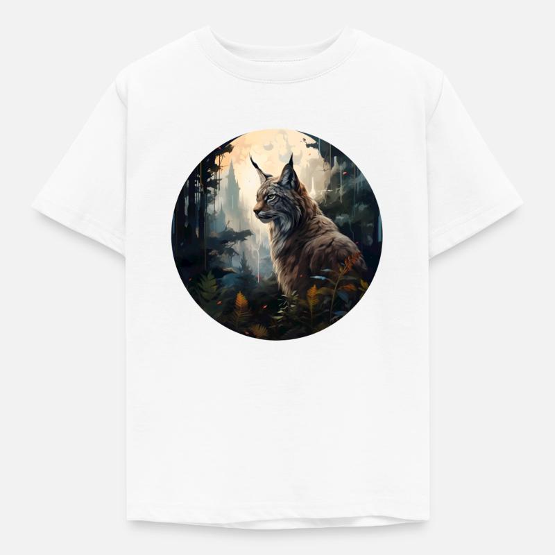 Luchs - Kinder T-Shirt - Weiß