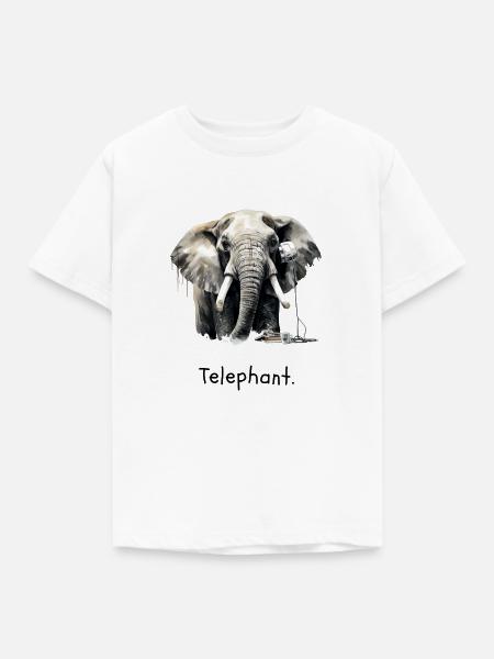 Telephant. - Kinder T-Shirt - Weiß