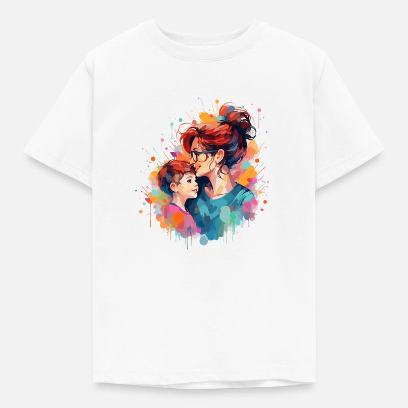 Mutter & Sohn - Kinder T-Shirt - Weiß
