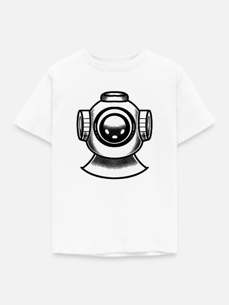 Tattoo eines Tiefsee-Taucherhelms - Kinder T-Shirt - Weiß