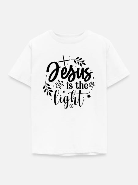 Jesus is the light - Kinder T-Shirt - Weiß
