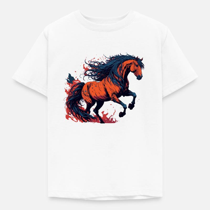 Cheval dans le style de l’anime menga - T-shirt Enfant - blanc