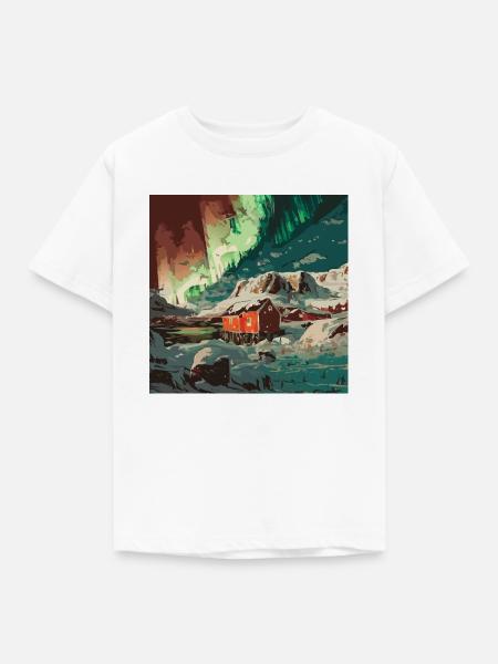 Lichter am Nordpol - Kinder T-Shirt - Weiß