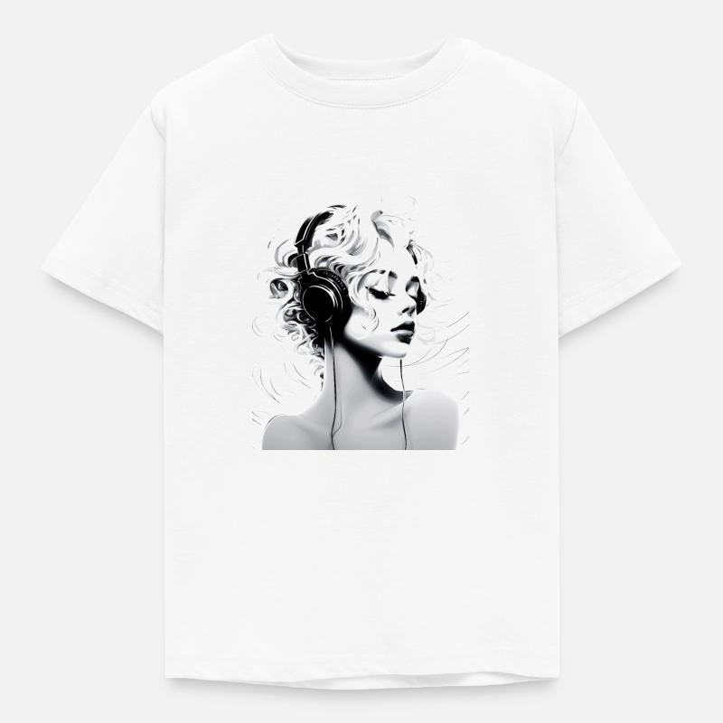 Musik-Mädchen - Kinder T-Shirt - Weiß
