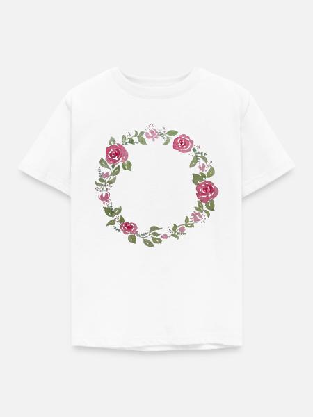 Blumenkranz - Kinder T-Shirt - Weiß