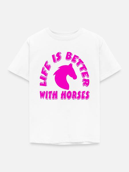 Pferde - Kinder T-Shirt - Weiß