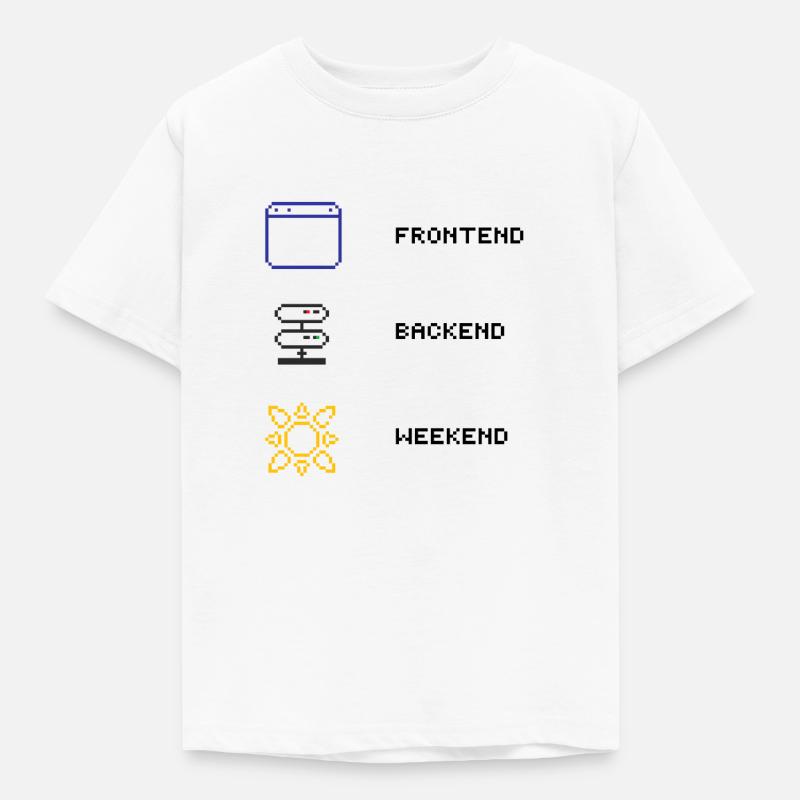 Für jeden Full-Stack Entwickler - Kinder T-Shirt - Weiß