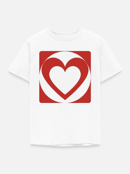 Rotes Herz - Kinder T-Shirt - Weiß