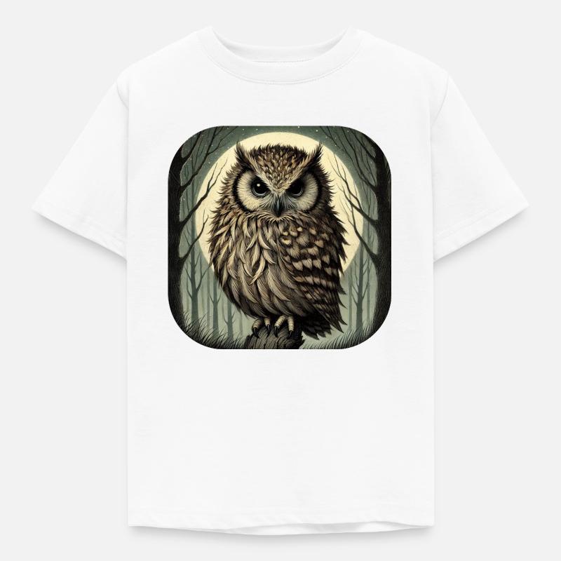 Eule - Kinder T-Shirt - Weiß