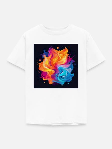Bunter Wirbel - Kinder T-Shirt - Weiß