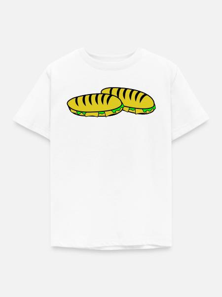 Sandwich Slipper Motiv - Kinder T-Shirt - Weiß