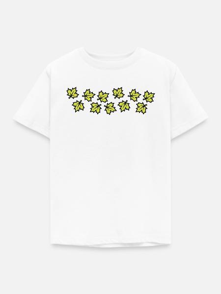 Ahornblatt Blätter Laub - Kinder T-Shirt - Weiß