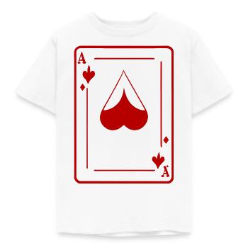 Spielkarte Ass - Kinder T-Shirt - Weiß - Vorne - AI Model Kid Male (0cm)