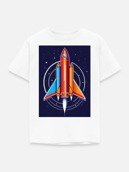 Weltraum-Eroberungs-Rakete - Kinder T-Shirt - Weiß