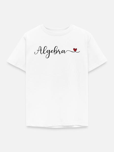 Algebra Schriftzug mit Herz - Kinder T-Shirt - Weiß