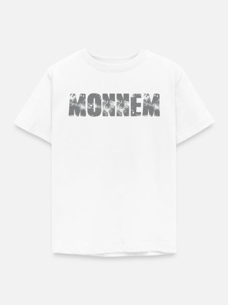Monnem Distressed Logo Muster - Kinder T-Shirt - Weiß