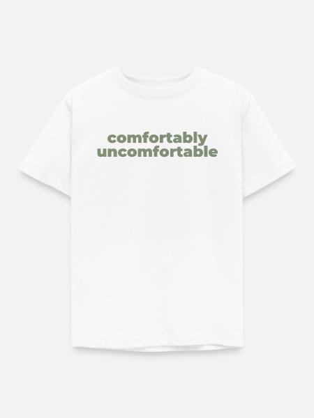 Bequem Ungemütlich Typografie - Kinder T-Shirt - Weiß