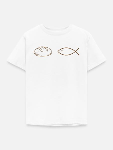 Laibe und Fisch - Kinder T-Shirt - Weiß
