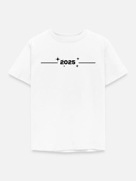 2025 - Jahr - Linie - Jahreswechsel - Kinder T-Shirt - Weiß