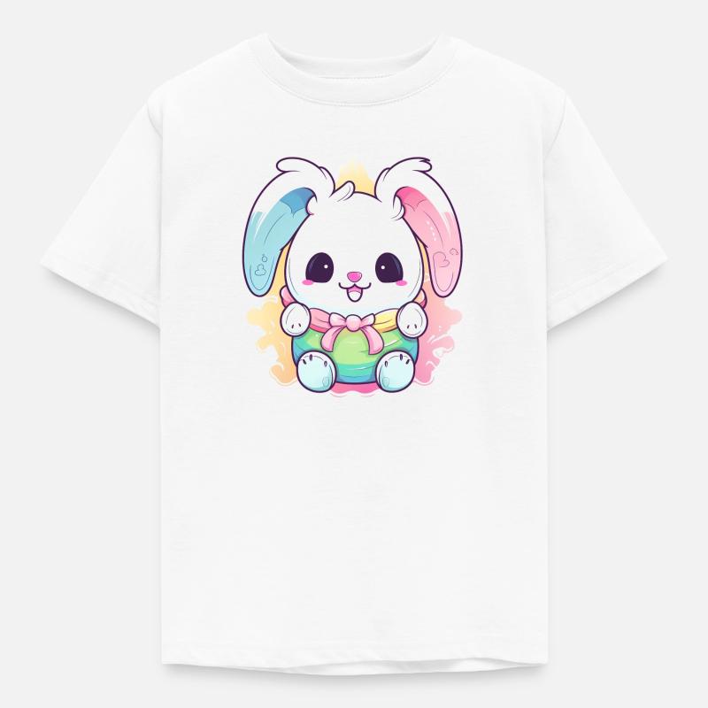 Coniglietto pasquale Blu Rosa - Maglietta per bambini - bianco