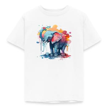 Aquarell Elefanten Baby - Kinder T-Shirt - Weiß - Vorne - AI Model Kid Male (0cm)