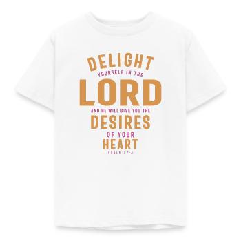 Freude am Herrn - Christliches Zitat - Kinder T-Shirt - Weiß - Vorne - AI Model Kid Male (0cm)