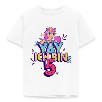 My Little Pony Geburtstag Yay Ich Bin 5 - Kinder T-Shirt - Weiß - Vorne - AI Model Kid Male (0cm)