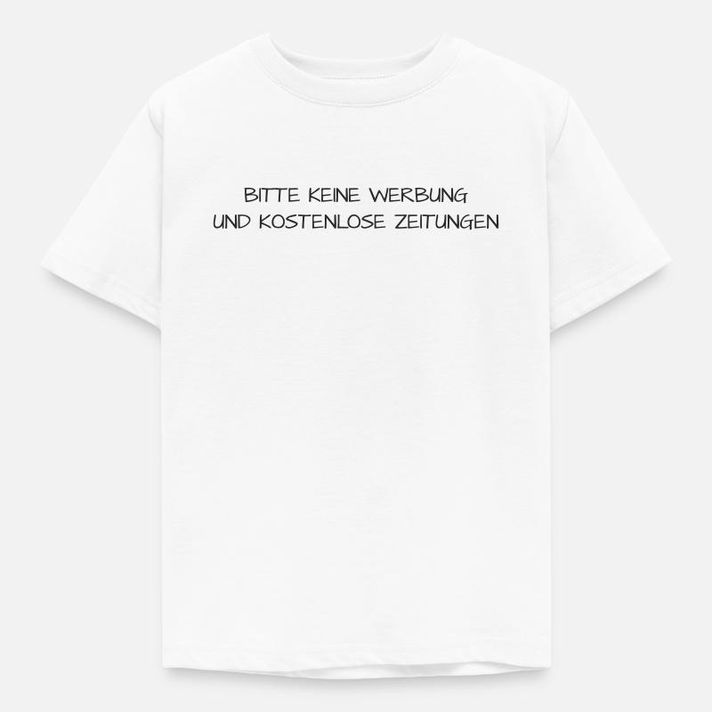 Bitte keine Werbung & Zeitungen–Briefkasten Design - Kinder T-Shirt - Weiß