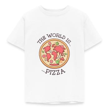 Le monde est une pizza - T-shirt Enfant - blanc - Devant - AI Model Kid Male (0cm)
