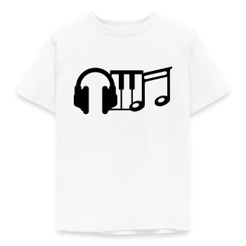 dj - Kinderen T-shirt - wit - Voor - AI Model Kid Male (0cm)