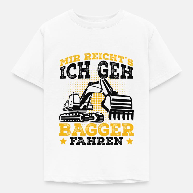 Baggerfahrer - Kinder T-Shirt - Weiß