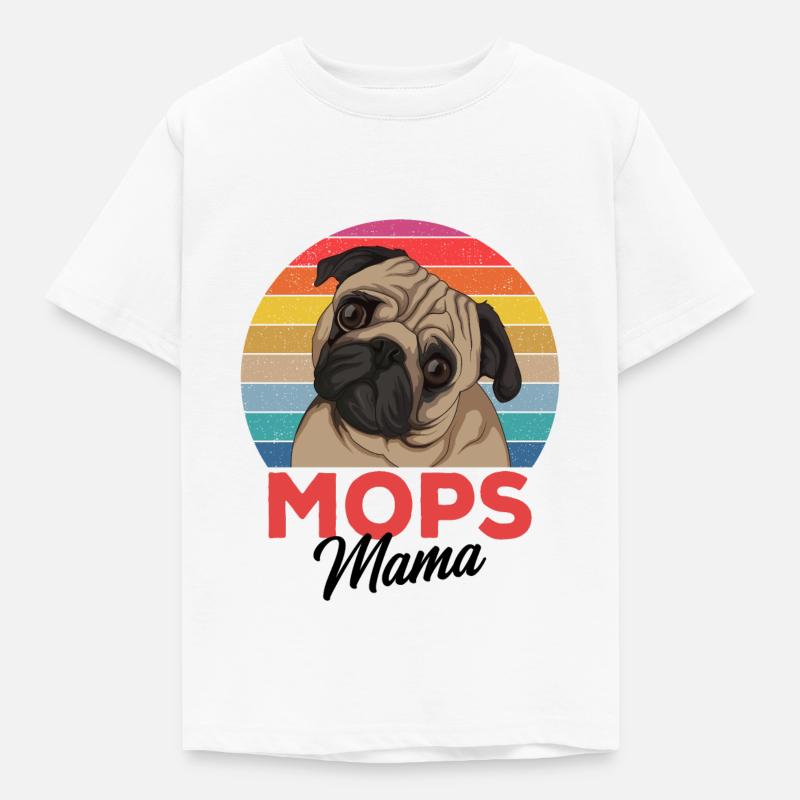 Mops - Kinder T-Shirt - Weiß